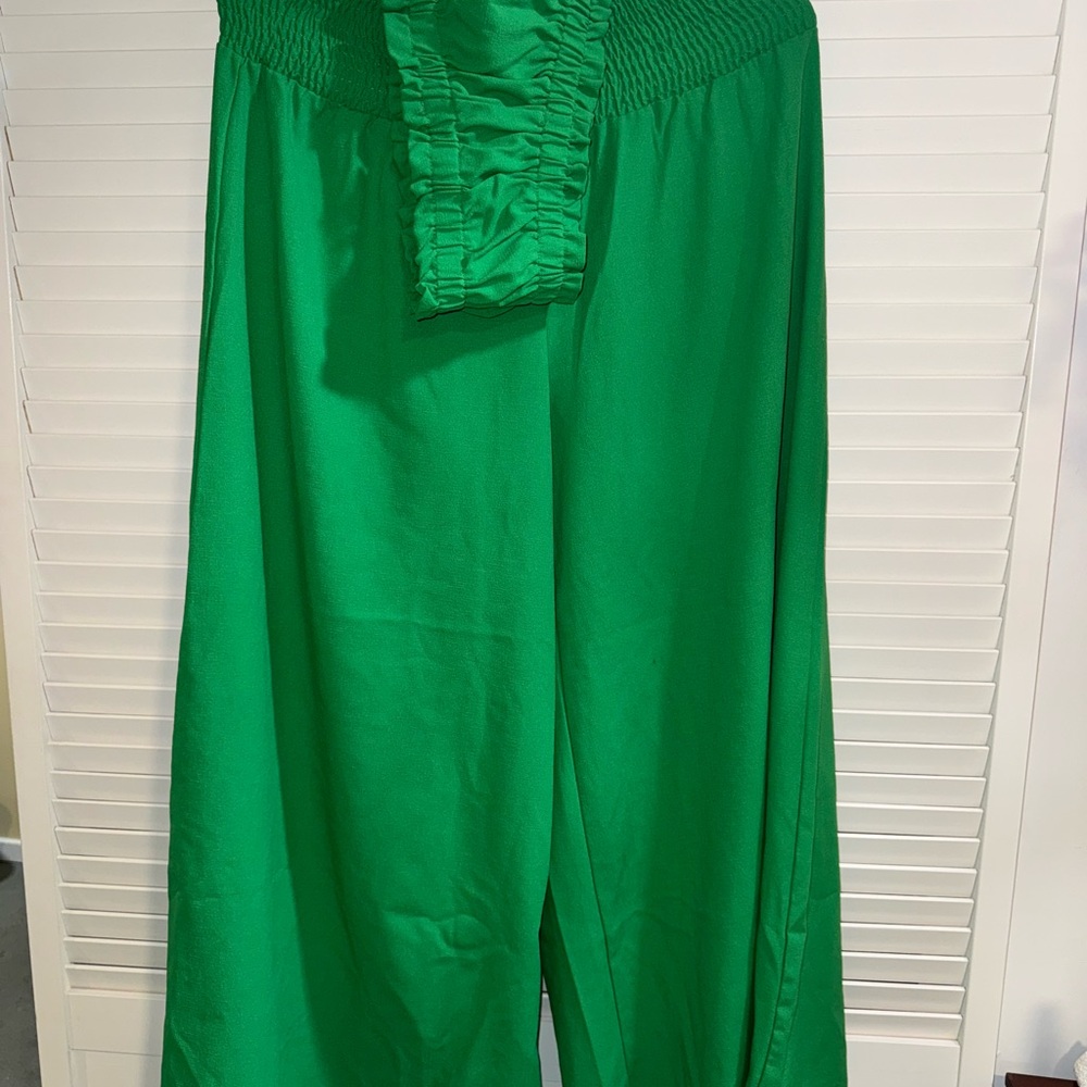 SHEIN Green Wide Leg Pants and Bandeau